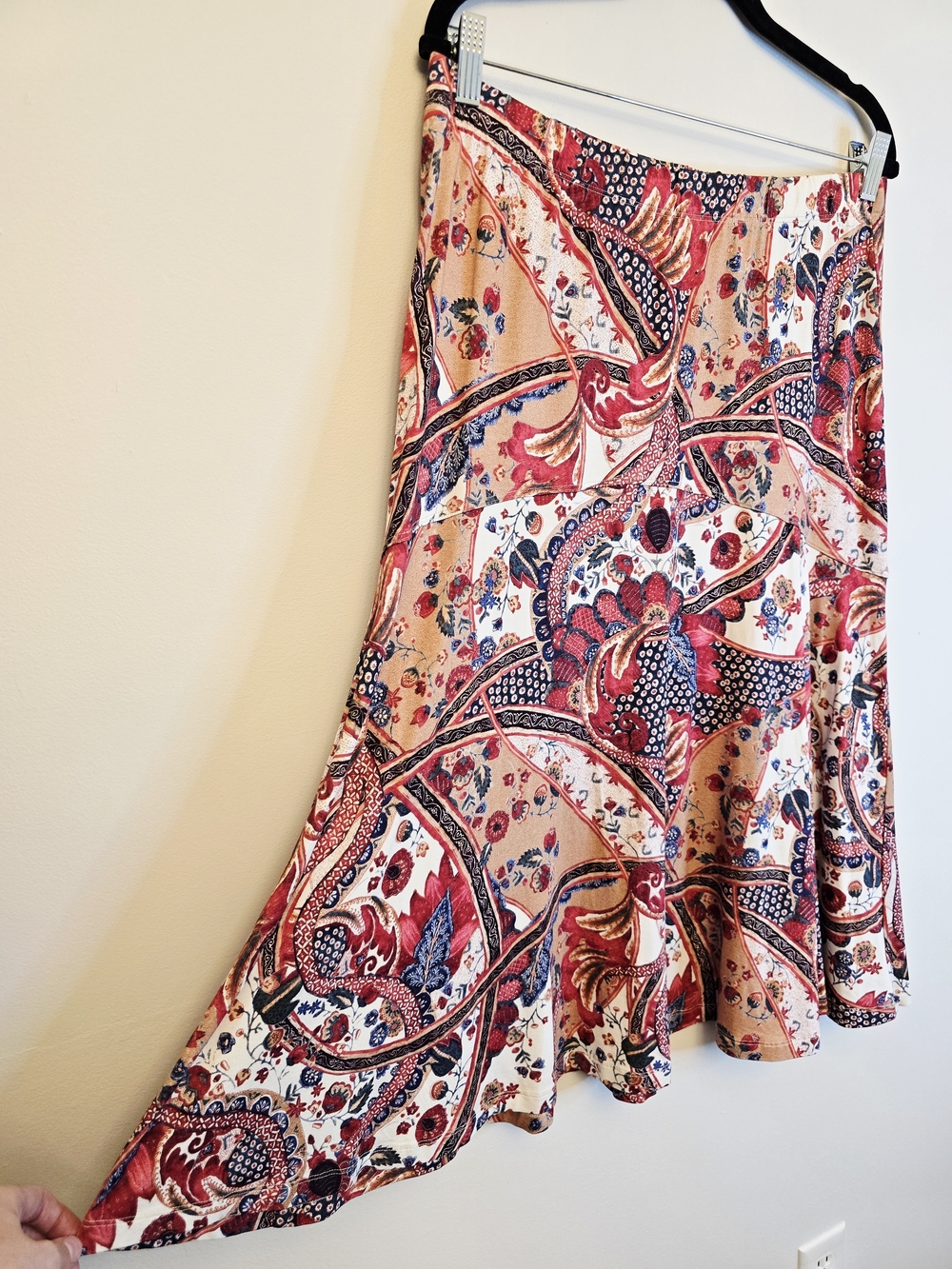 Peruvian Connection Paisley Midi Skirt